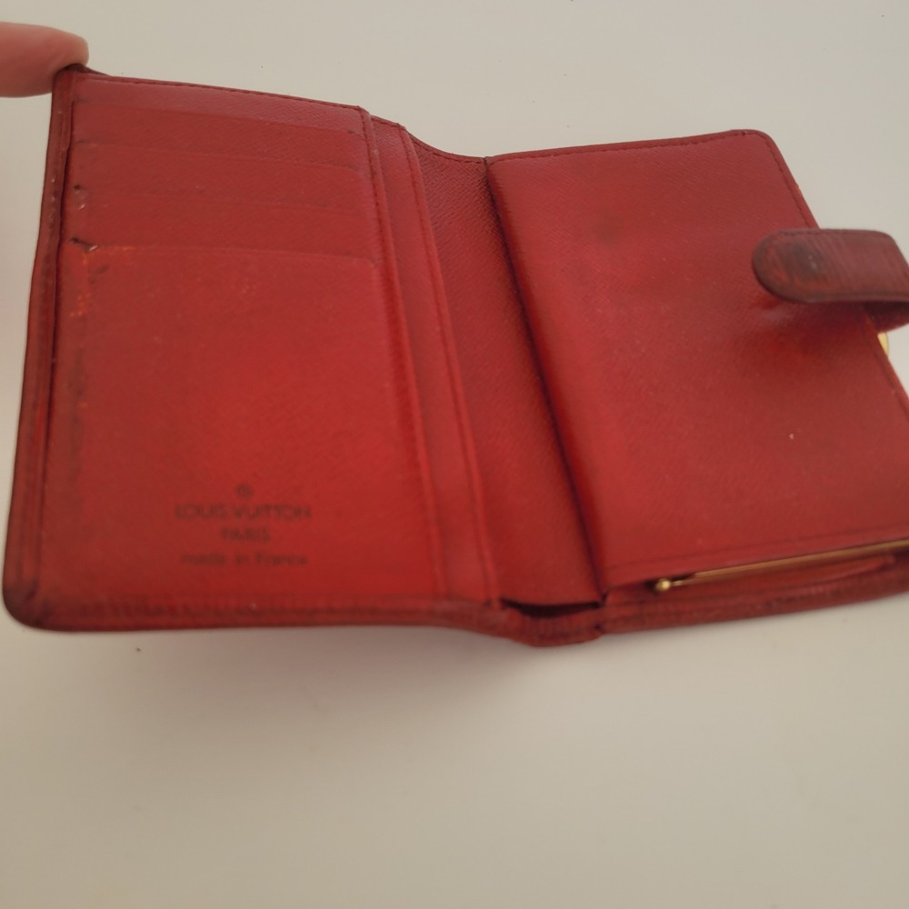 Louis Vuitton Red Epi Leather Portefeuille Viennois Kiss Lock Wallet MI0012 - Picture 3 of 16